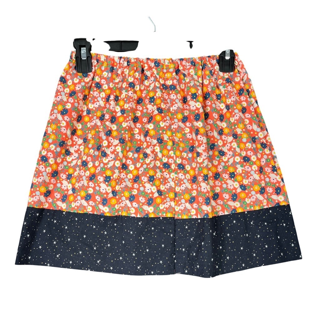 Handmade Ditzy Floral Cottagecore Skirt Womens S Retro Print Elastic Waist Star